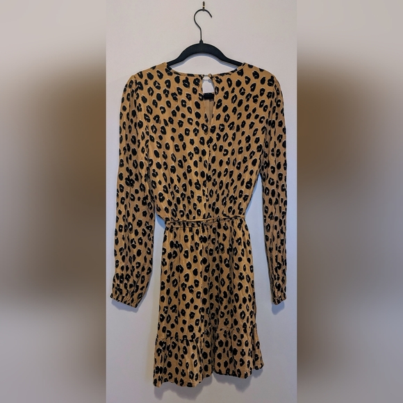 A New Day Cheetah Print Long Sleeve Tie Waist Sheath Dress sz M - Picture 10 of 15